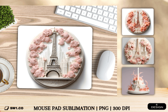 3D Cake Eiffel Mouse Pad PNG: A Creative and Functional Addition to Your Workspace