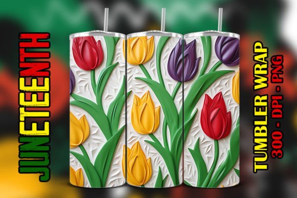 3D Tulip Juneteenth Tumbler: A Unique and Versatile Gift for Celebrations