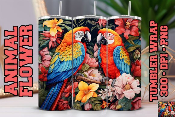 Discover the Vibrant 3D Parrots Tumbler 3: A Perfect Addition to Your Drinkware Collection