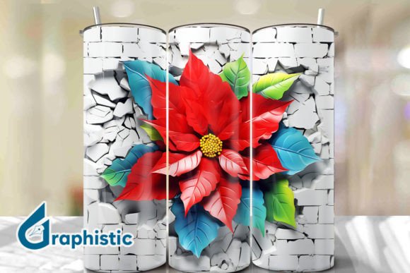 Enhance Your Space with Poinsettia 3D Smashed Wall Art 40