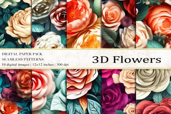 Explore 3D Flowers Digital Papers for Creative Projects