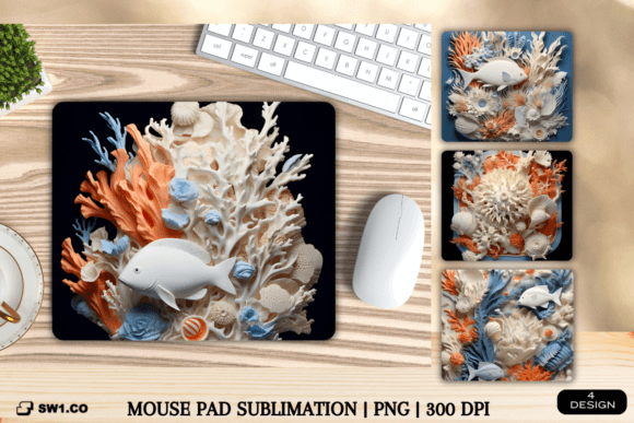 Explore 3D Paper Art Coral Mouse Pad