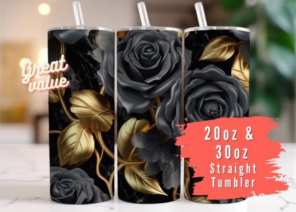 Explore the Elegance of 3D Rose Gold Tumbler Wrap