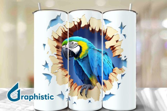 Macaw 3D Smashed Wall Art 27: A Bold and Versatile Design Element