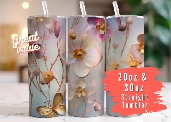 Strategic Use of 3D Pink Floral Seamless Tumbler Wrap for Enhanced Branding and Productivity