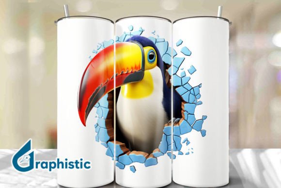 Toucan 3D Smashed Wall Art 42: A Creative Touch