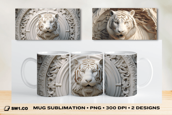 Transform Your Mugs with 3D Tiger Mug Wrap Sublimation